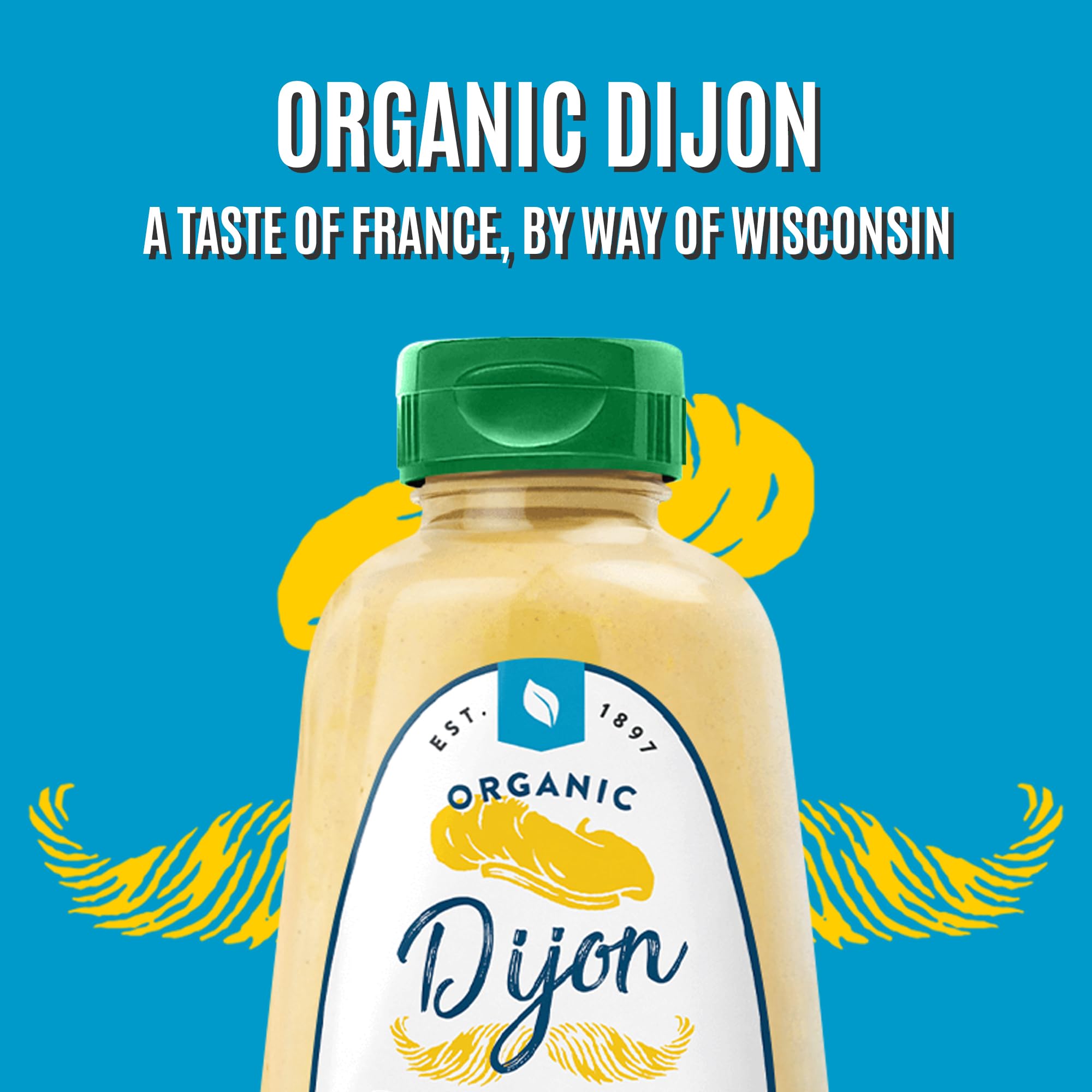 KOOPS' Organic Dijon Mustard ingredients closeup showing simple components.