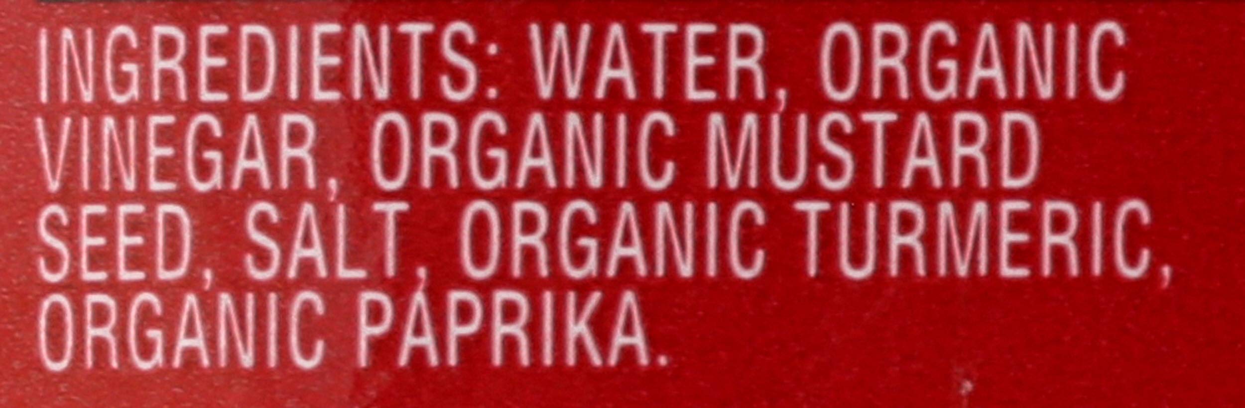 KOOPS' Organic Yellow Mustard label close-up shows USDA organic certification.