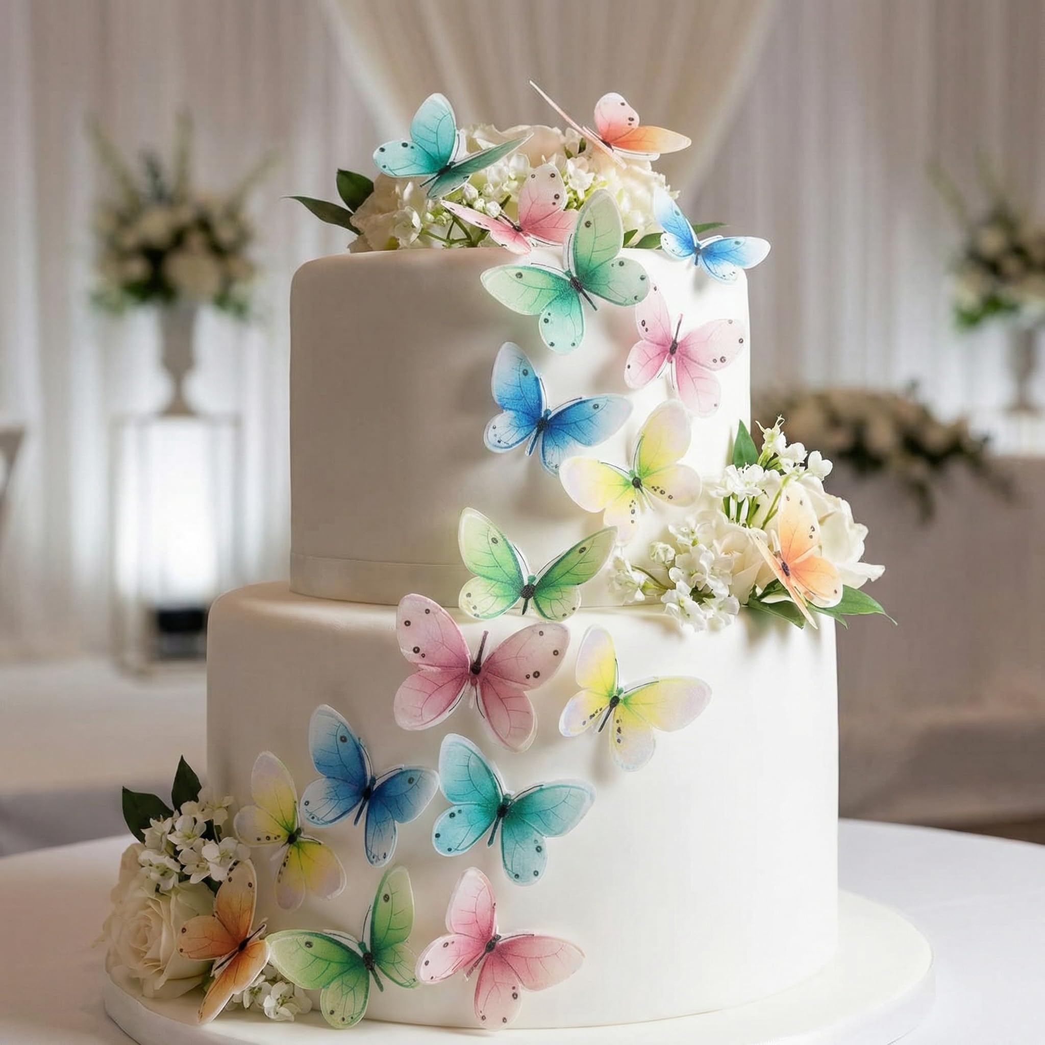 KOOTIPS butterfly toppers in pink blue green yellow suit party themes.