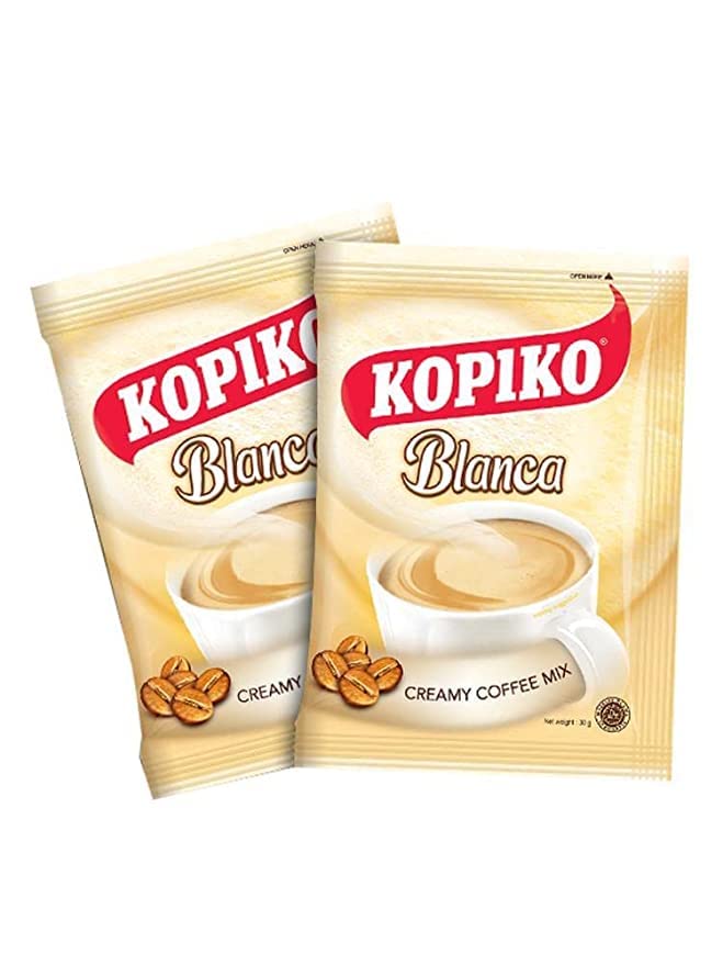 Kopiko Blanca prepared coffee in mug ready in minutes.