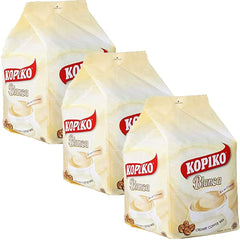 Kopiko Blanca sachet closeup showing convenient single-serve format for quick mornings.
