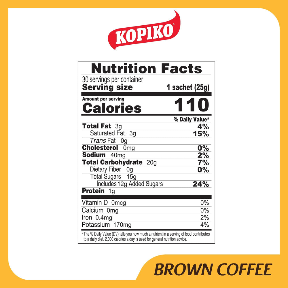 Kopiko Brown Coffee packaging front showing authentic Indonesian volcanic beans.