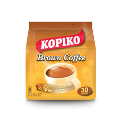 Kopiko Brown Coffee sachet poured into hot water for a bold cup.