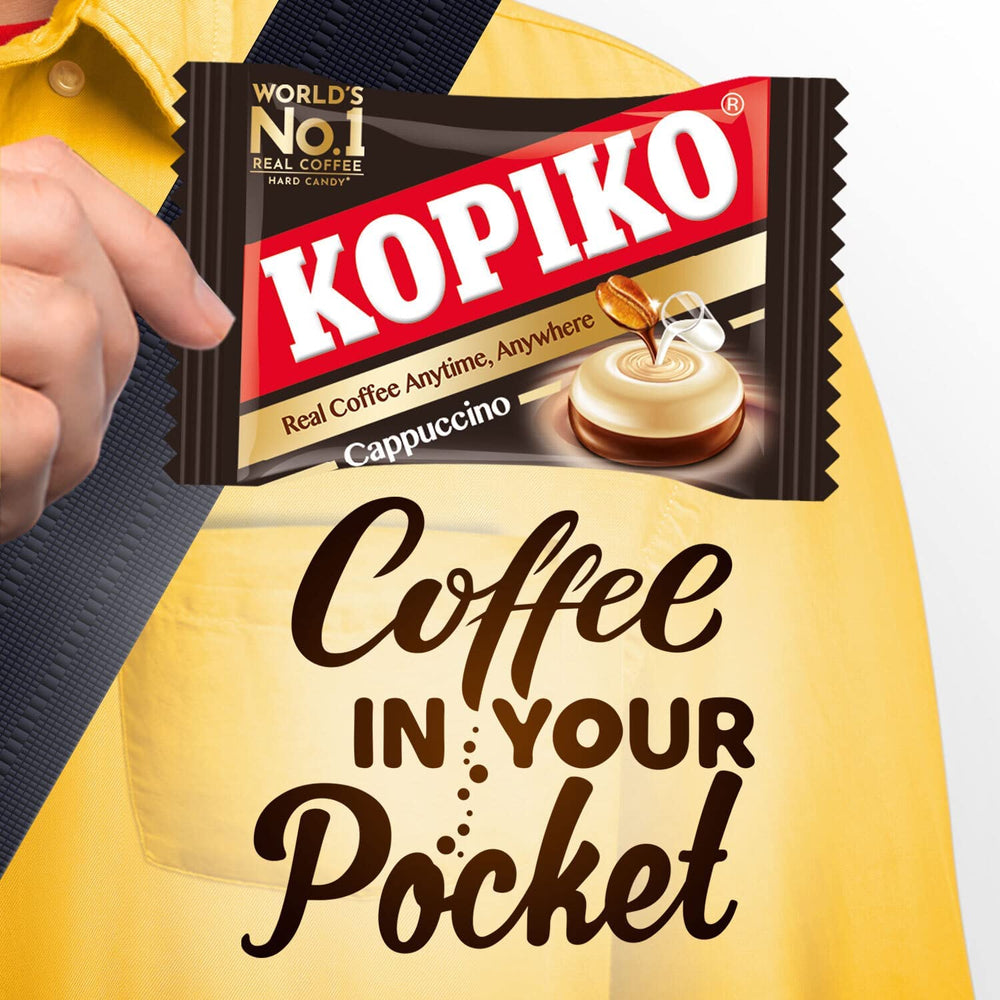 Kopiko candy stacks in display inviting daily consumption and sharing.