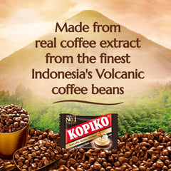 Kopiko Cappuccino Candy open pack reveals real coffee extract inside