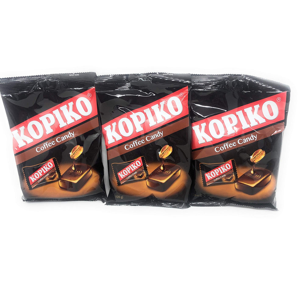 Kopiko coffee candy bag front view, a convenient on-the-go treat.