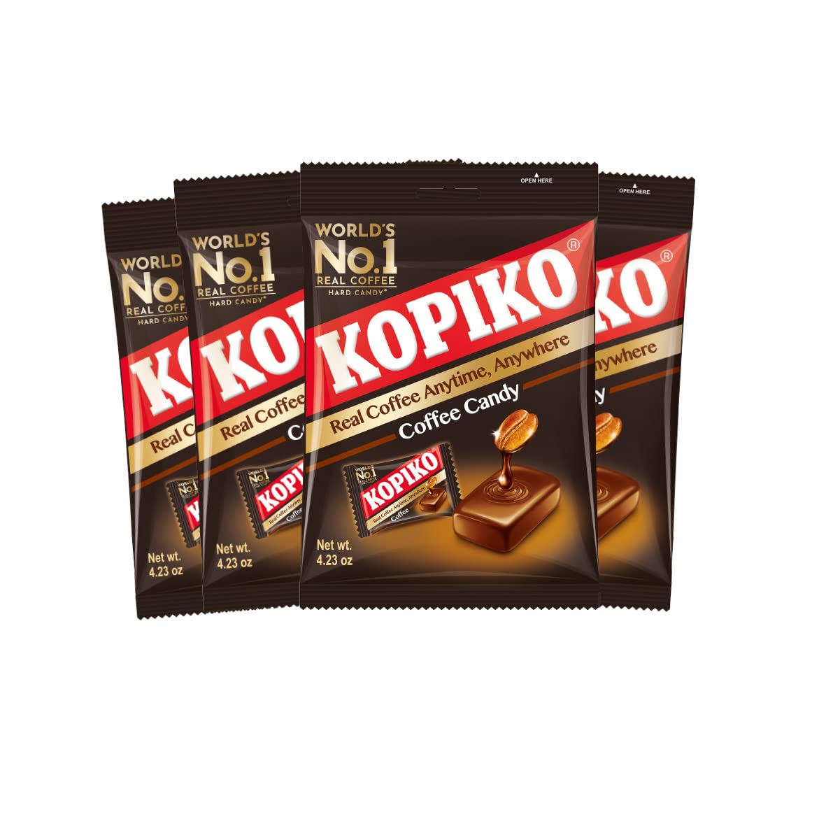 Kopiko coffee candy close-up with real extract for on-the-go flavor