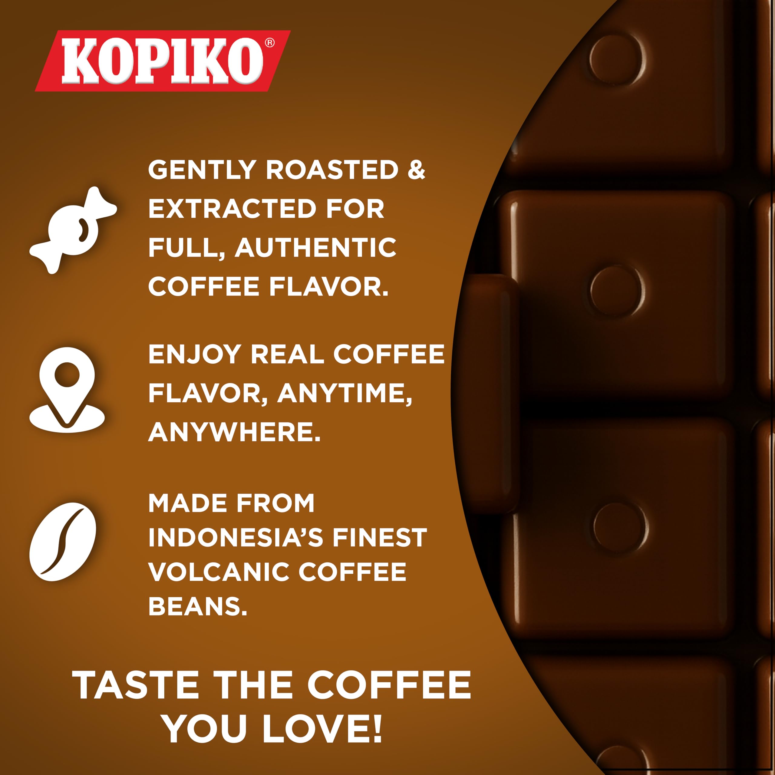 Kopiko Coffee Candy individually wrapped for clean, portable dosing.