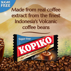 Kopiko coffee extract visual emphasizes authentic flavor.