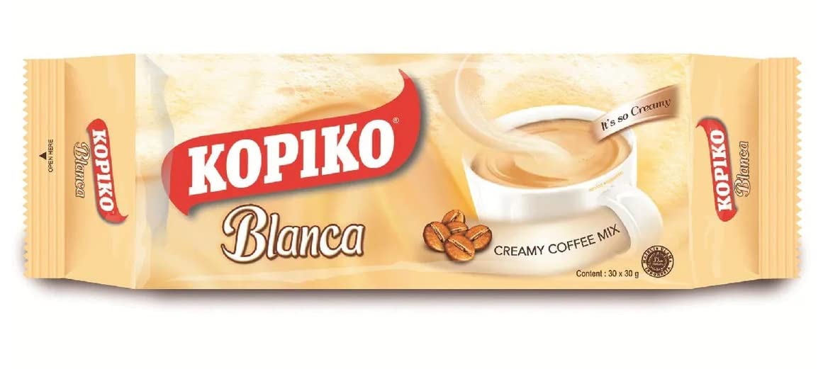 Kopiko Creamy Blanca sachets for quick 3-in-1 coffee.