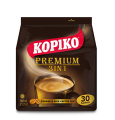 Kopiko Premium 3in1 coffee packet steaming cup for quick energized mornings