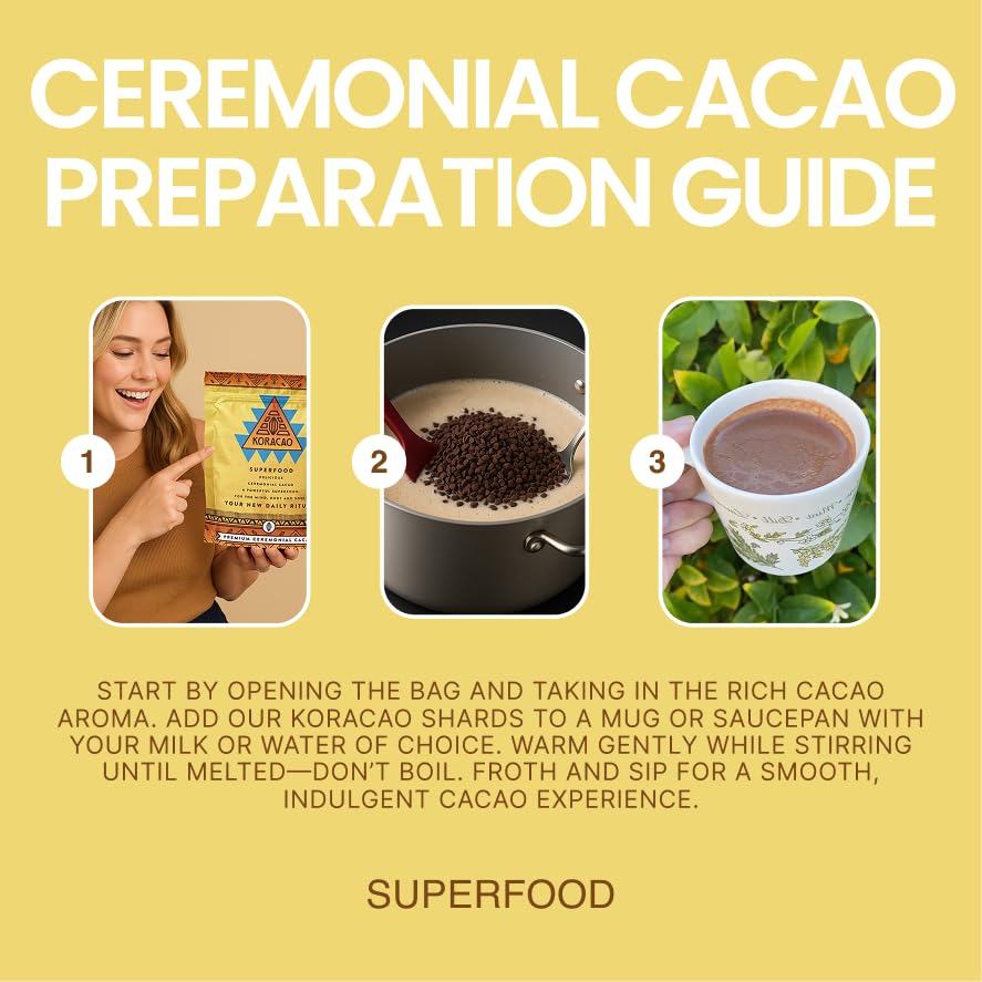 KORACAO abundant ceremonial cacao blocks for generous daily use.