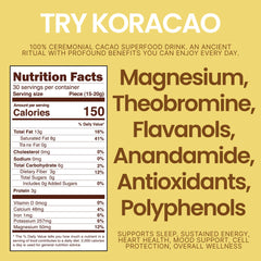 KORACAO ceremonial-grade cacao cup showcases rich aroma ideal for mindful sipping.