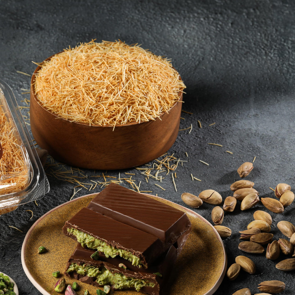 Bisvua kataifi used in Korean Dubai chewy mochi concept for texture.