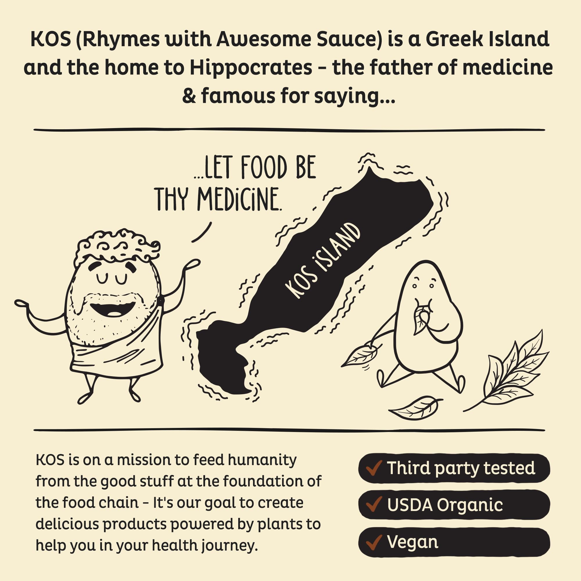 KOS vegan protein vanilla serving hero emphasizes a delicious, nutritious meal replacement.