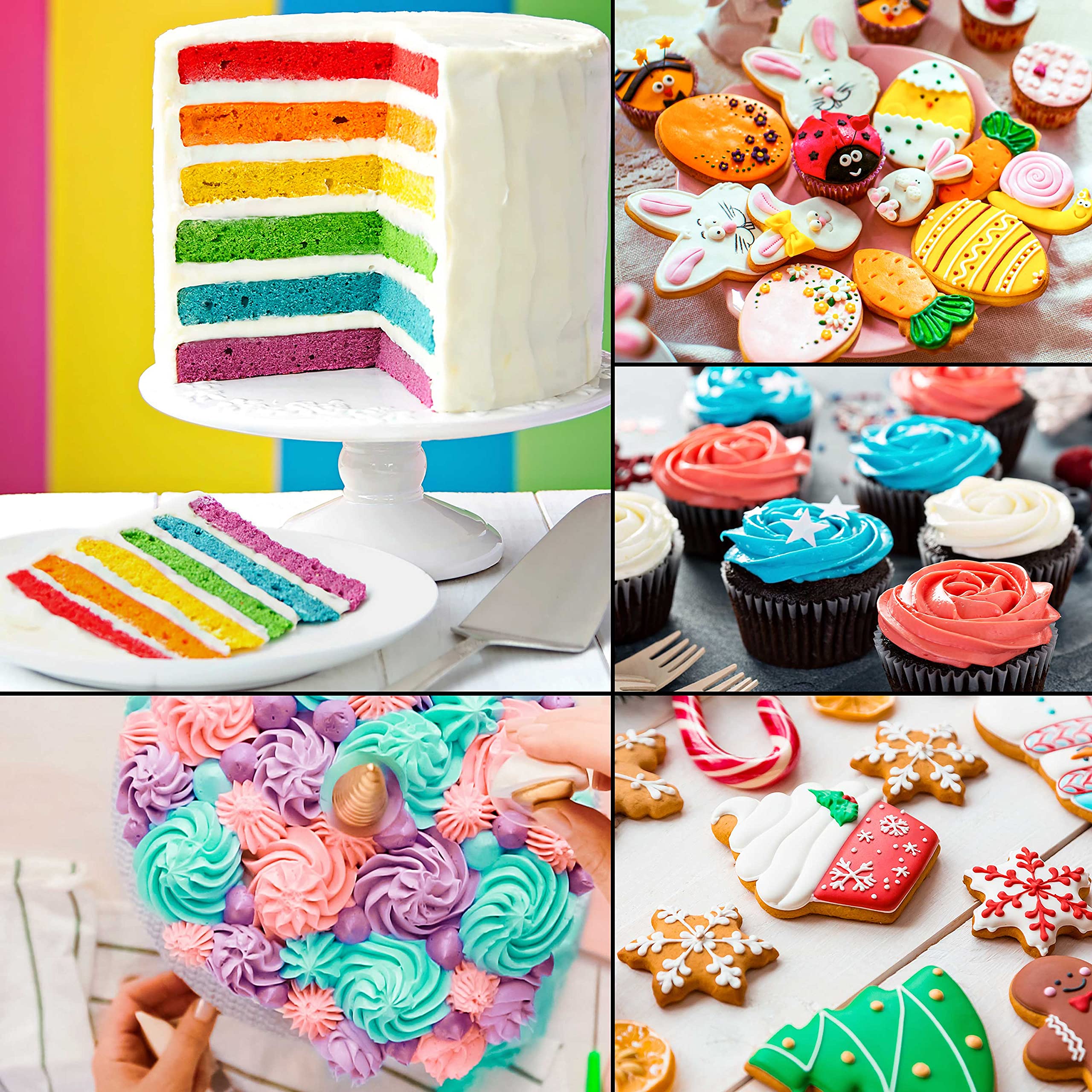 Kosher-certified Liqua-Gel colors from U.S. Cake Supply, USA-made.