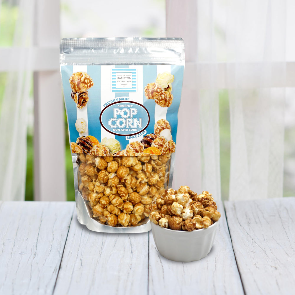 Kosher certified, gluten-free popcorn in attractive packaging.