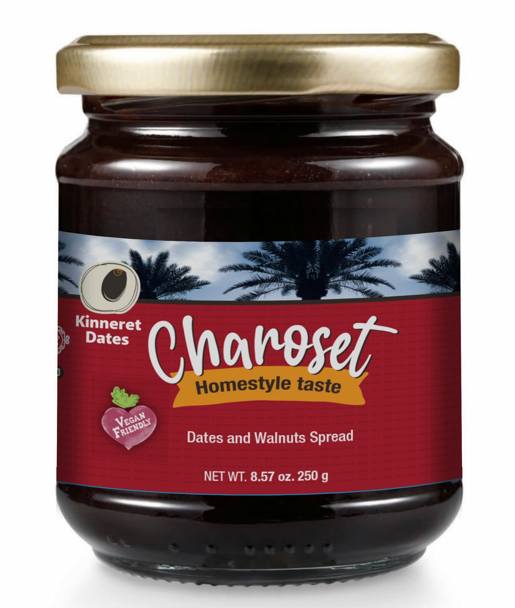 Kosherific Charoset jar close-up showing premium dates for Passover spread