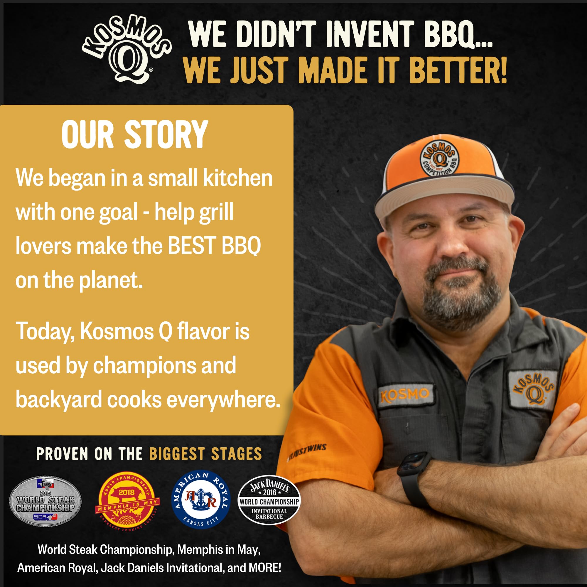 Professional and home cooks choose Kosmos Q brine for depth of flavor.