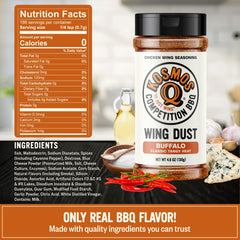 Kosmos Q Buffalo Wing Dust on popcorn for savory, game-night flavor.