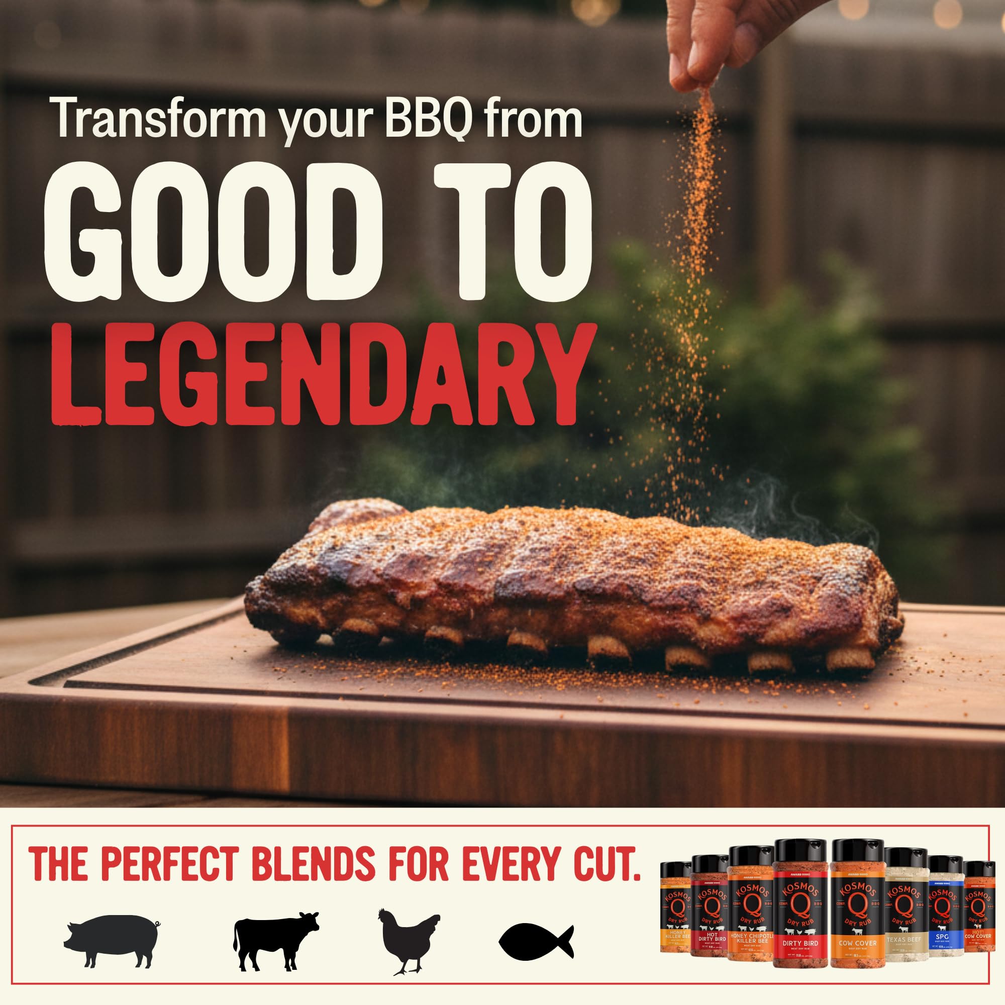 Kosmos Q Dirty Bird brown sugar glow enhances crust and caramelization.