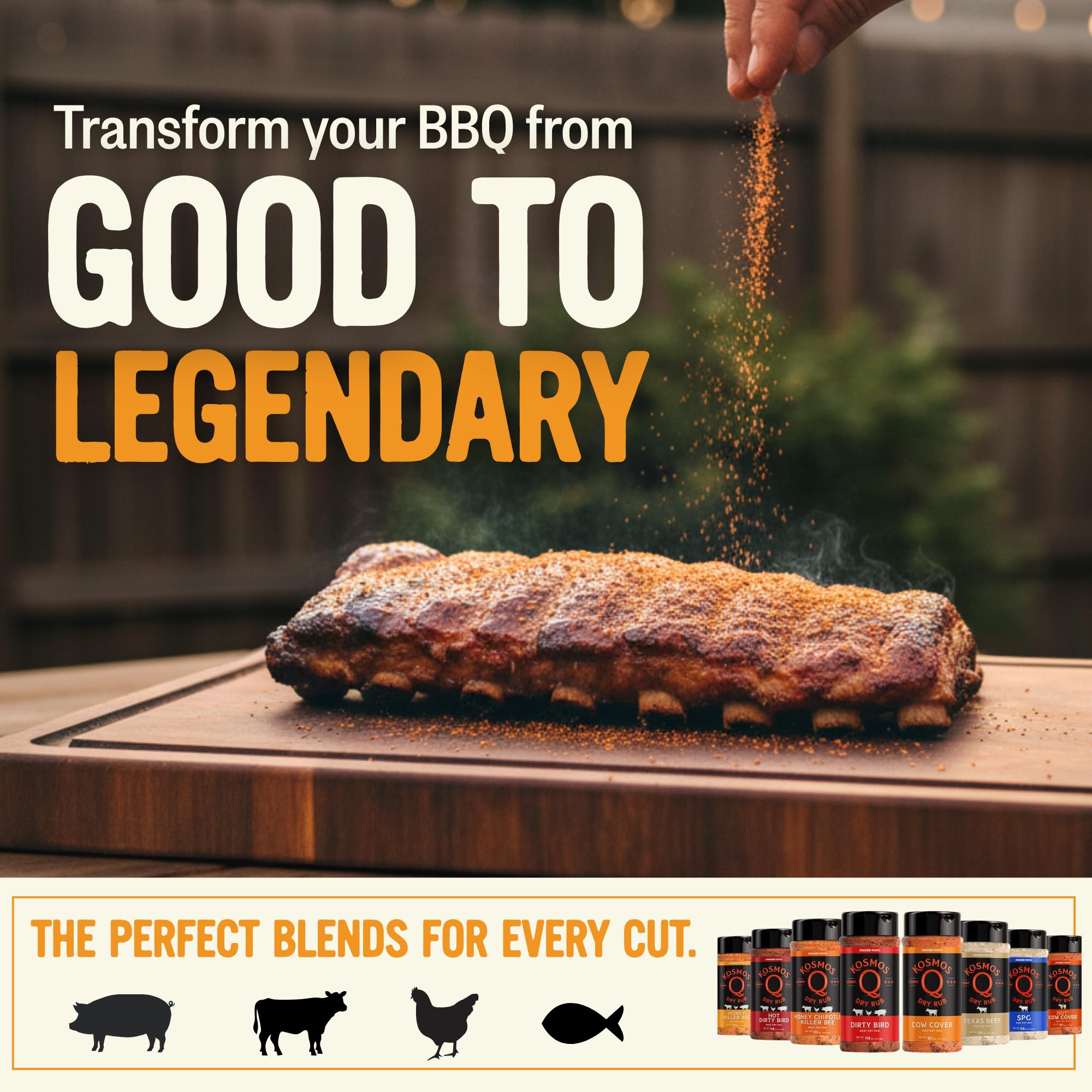 Kosmos Q Honey Killer Bee BBQ Rub ingredients closeup