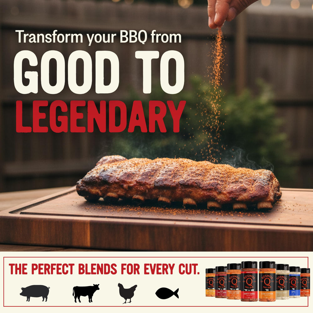 Kosmos Q Hot Dirty Bird dry rub application on meat for flavor