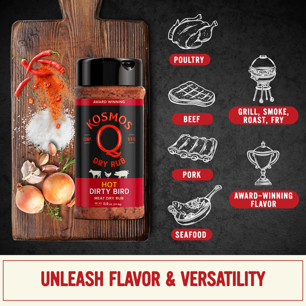 Kosmos Q Hot Dirty Bird turkey thighs, smoky-sweet spice for roasting