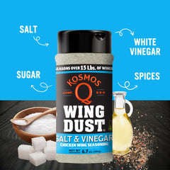 Kosmos Q Salt and Vinegar Wing Dust on fries adds savory crunch
