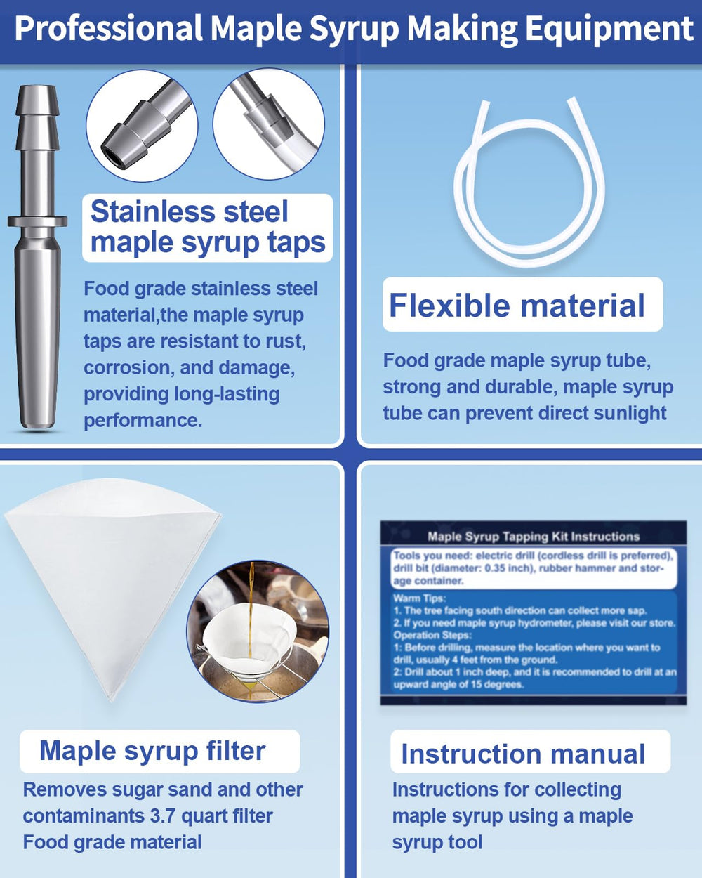 KOSOEUR maple tubes channel sap while protecting sap from light exposure