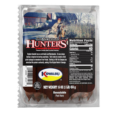 Kowalski Hunter's smoked sausage sliced on a plate for a ready snack