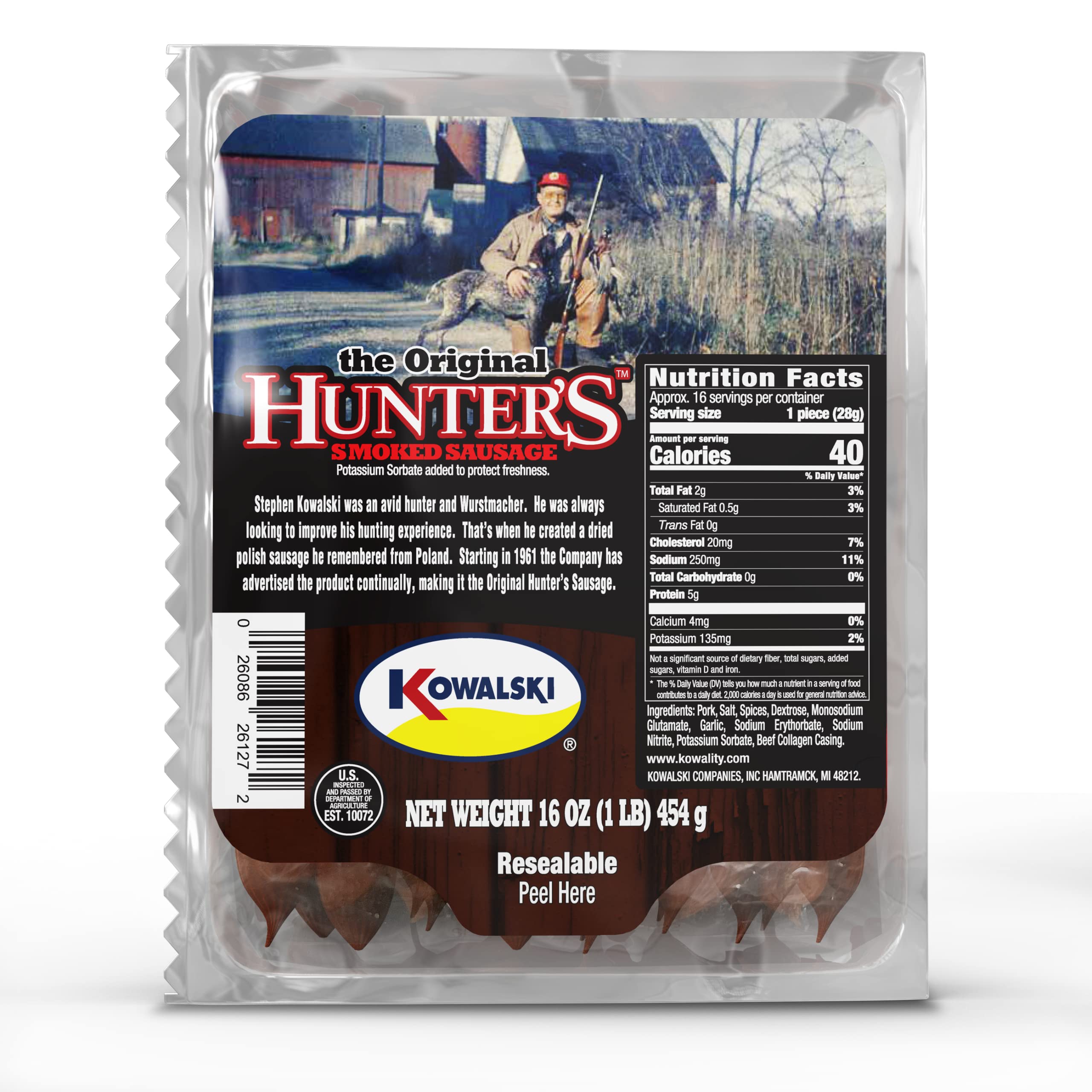 Kowalski Hunter's smoked sausage, whole pack ready for quick meals