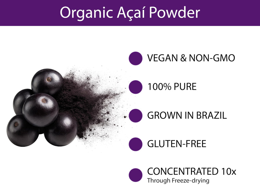Koyah Acai Powder label closeup reveals simple ingredients