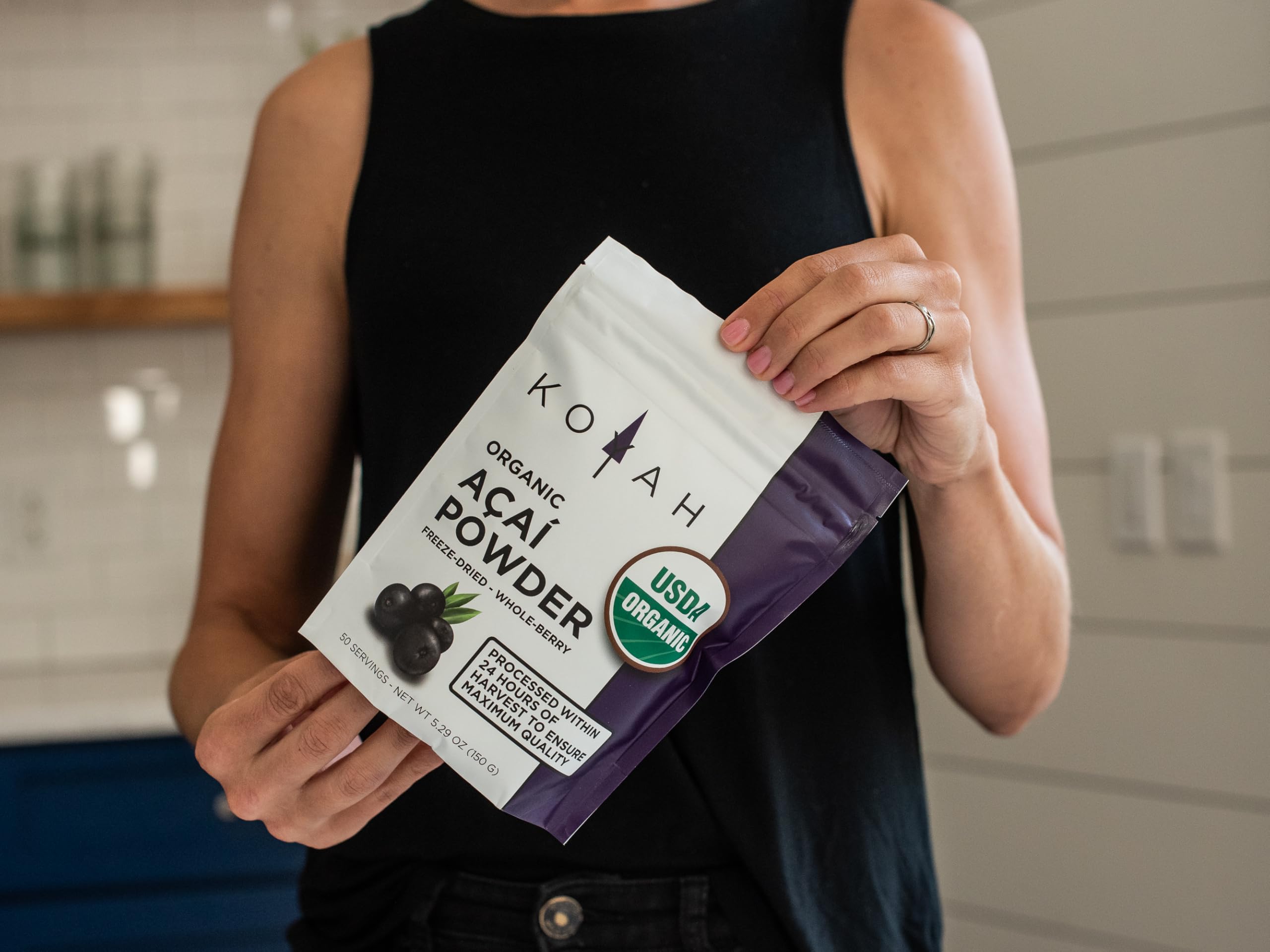 Koyah Brazilian acai berries closeup confirms authentic origins