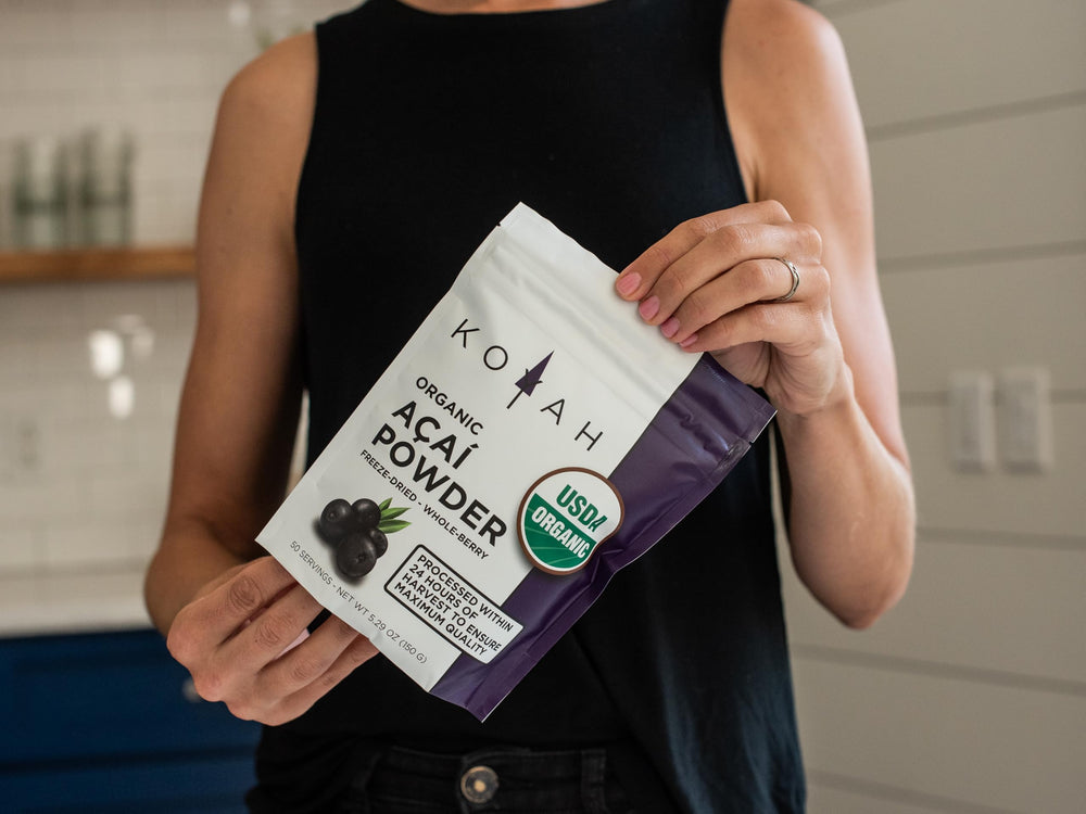Koyah Brazilian acai berries closeup confirms authentic origins