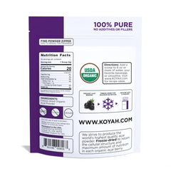 Koyah Organic Acai Powder scoop showing convenient serving size