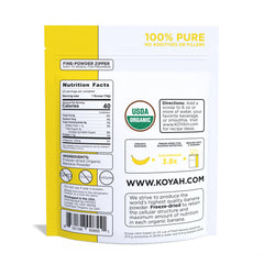 KOYAH Banana Powder scoop measures a quarter-cup portion.