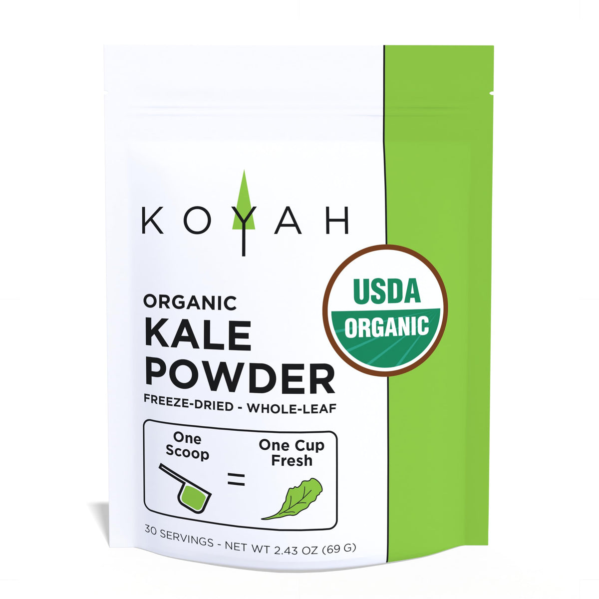 KOYAH Organic USA Kale Powder bottle shot for easy daily greens.