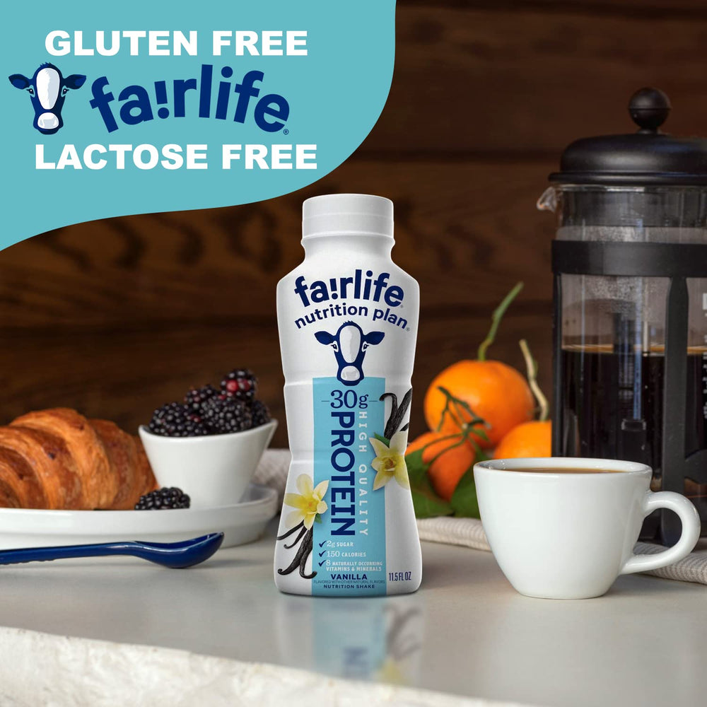 Kozy Home Fairlife vanilla shake glass: dairy-free sustenance on demand.