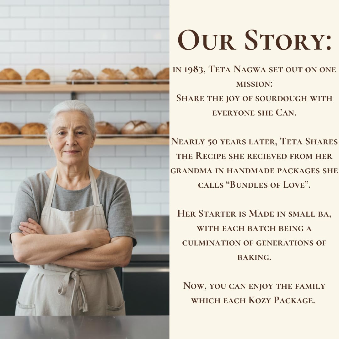 Kozy Kraft Sourdough culture packaging inspires home bakers.