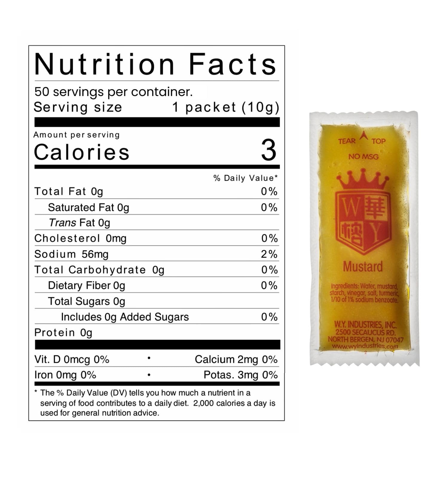 KPAK hot mustard packets add a bold kick to dumplings and egg rolls.