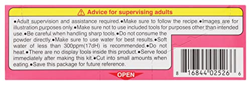 Kracie Popin' Cookin DIY Candy Cake Kit packaging and instructions; clear setup guide.