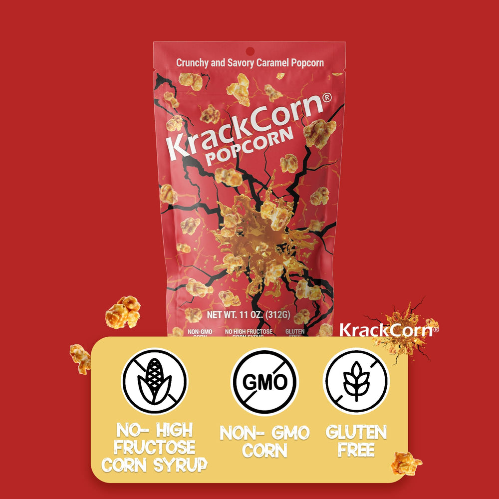 KrackCorn pack of 3 displayed for gatherings and lunch boxes.