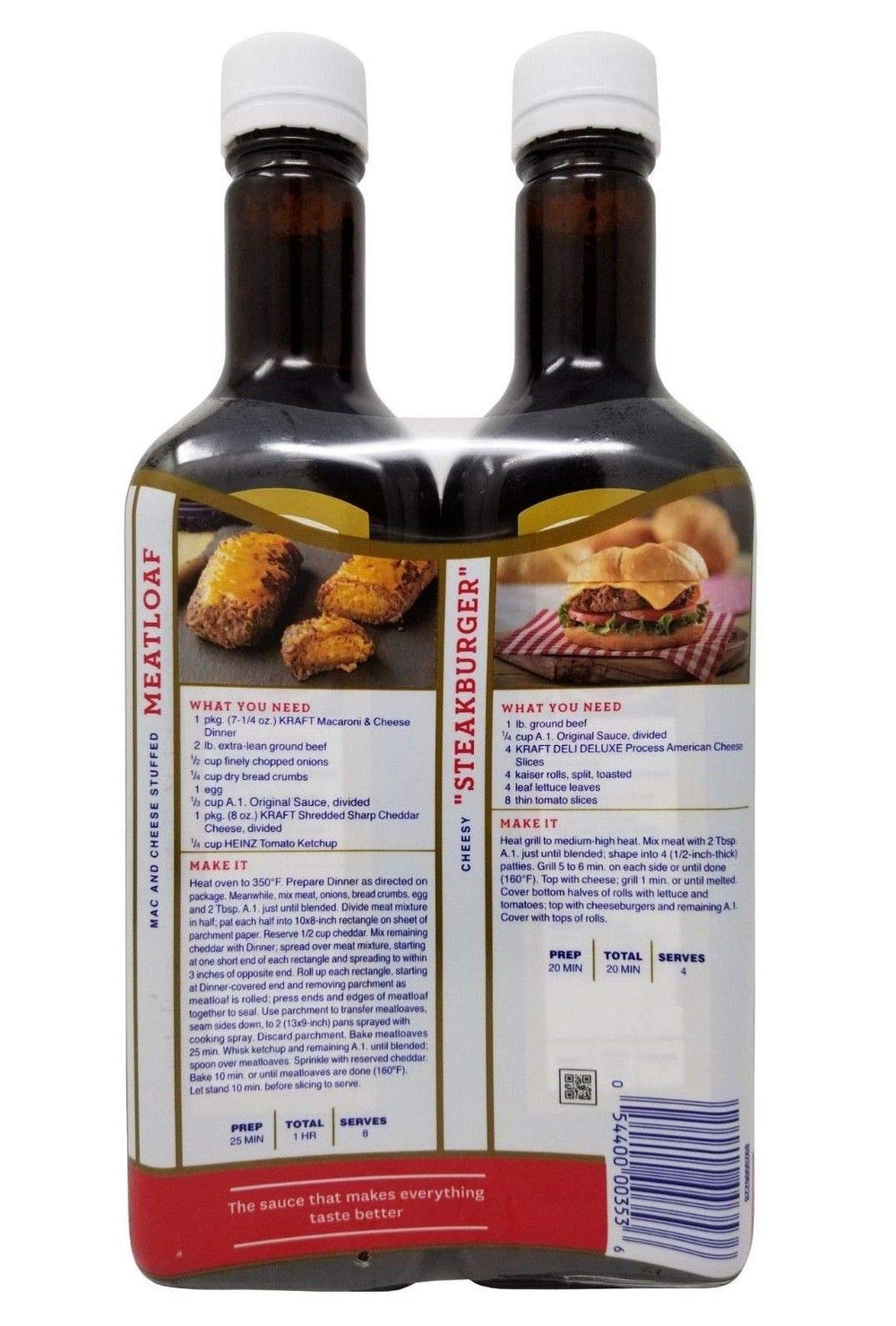 Kraft A1 Original Sauce label closeup highlights bold tangy profile