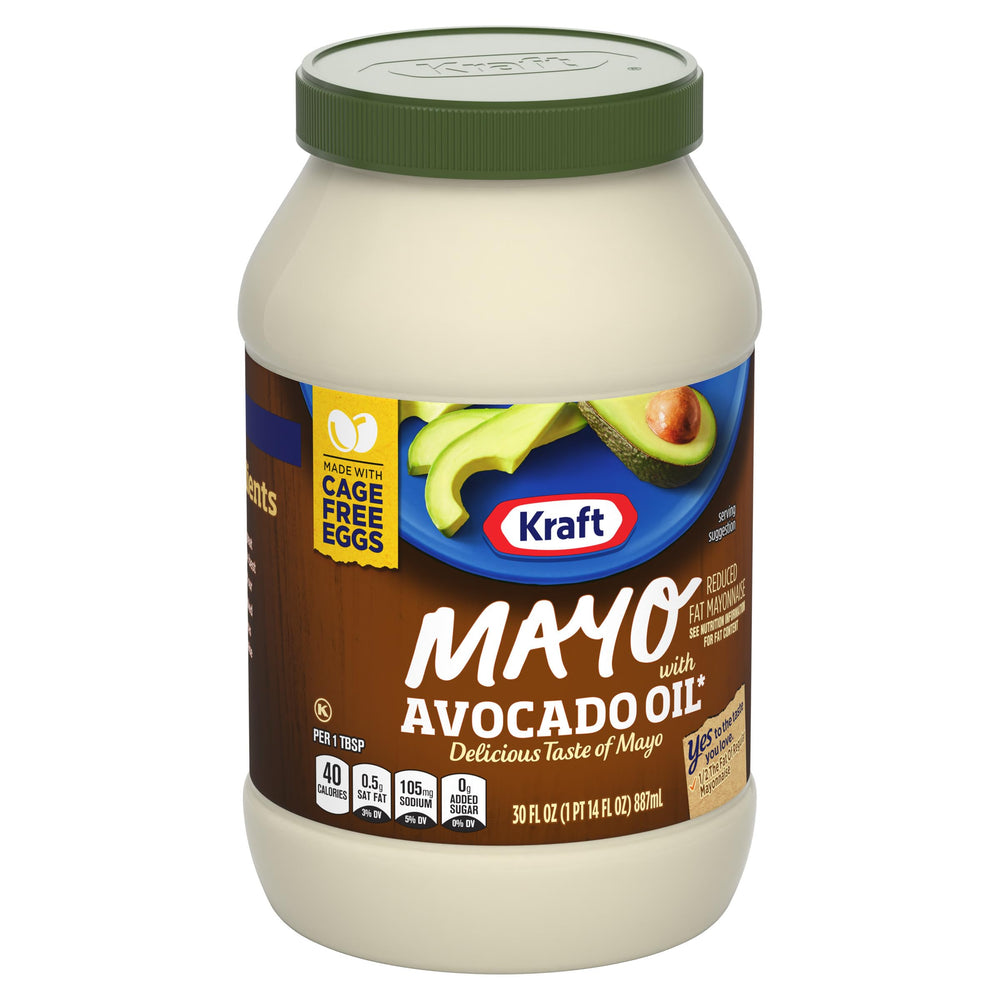 Kraft Avocado Oil Mayo ingredients – cage-free eggs and avocado oil for flavor