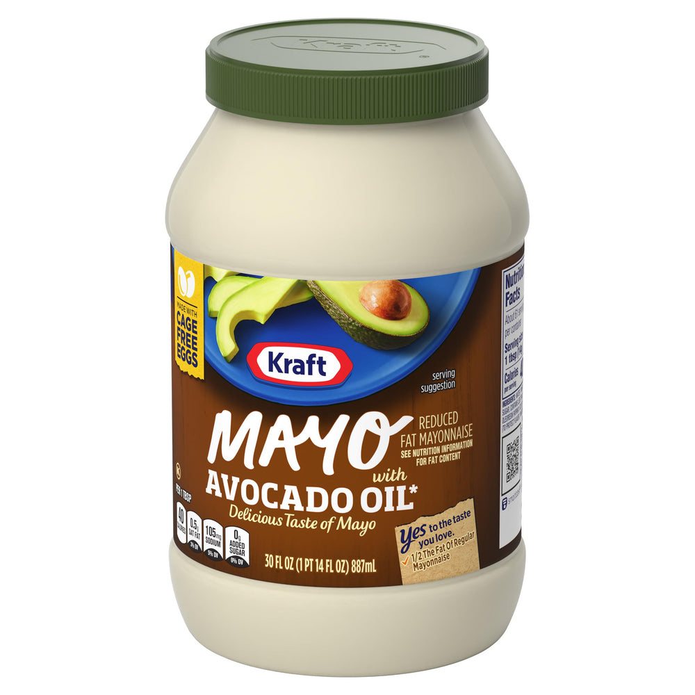 Kraft Avocado Oil Mayo nutrition-label – reduced fat and 45 calories per serving