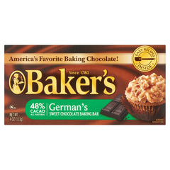 Kraft Bakers German Chocolate Bar break-squares: ready-to-share chocolate pieces for desserts or coffee.