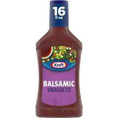 Kraft Balsamic Vinaigrette bottle front showing bold flavor for meals