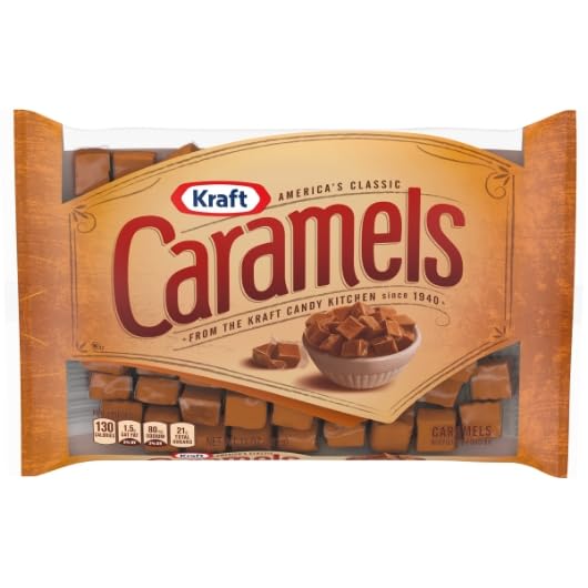 Creamy Kraft Caramels with classic flavors in a glossy presentation.