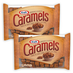 Kraft Caramels two-bag pack for sharing and pantry staples.